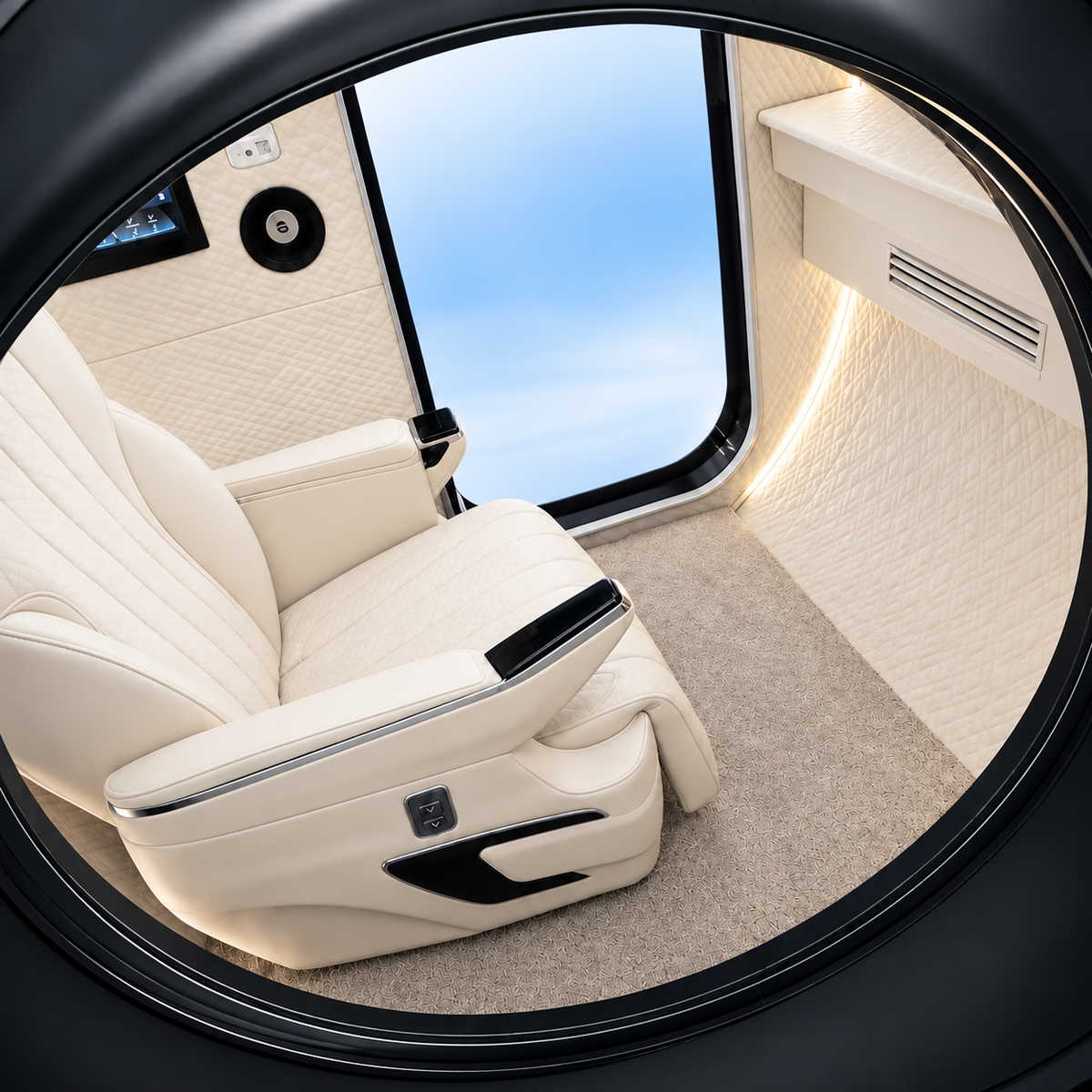 HyperRecovery Seat One seated hard-shell hyperbaric chamber, view 3