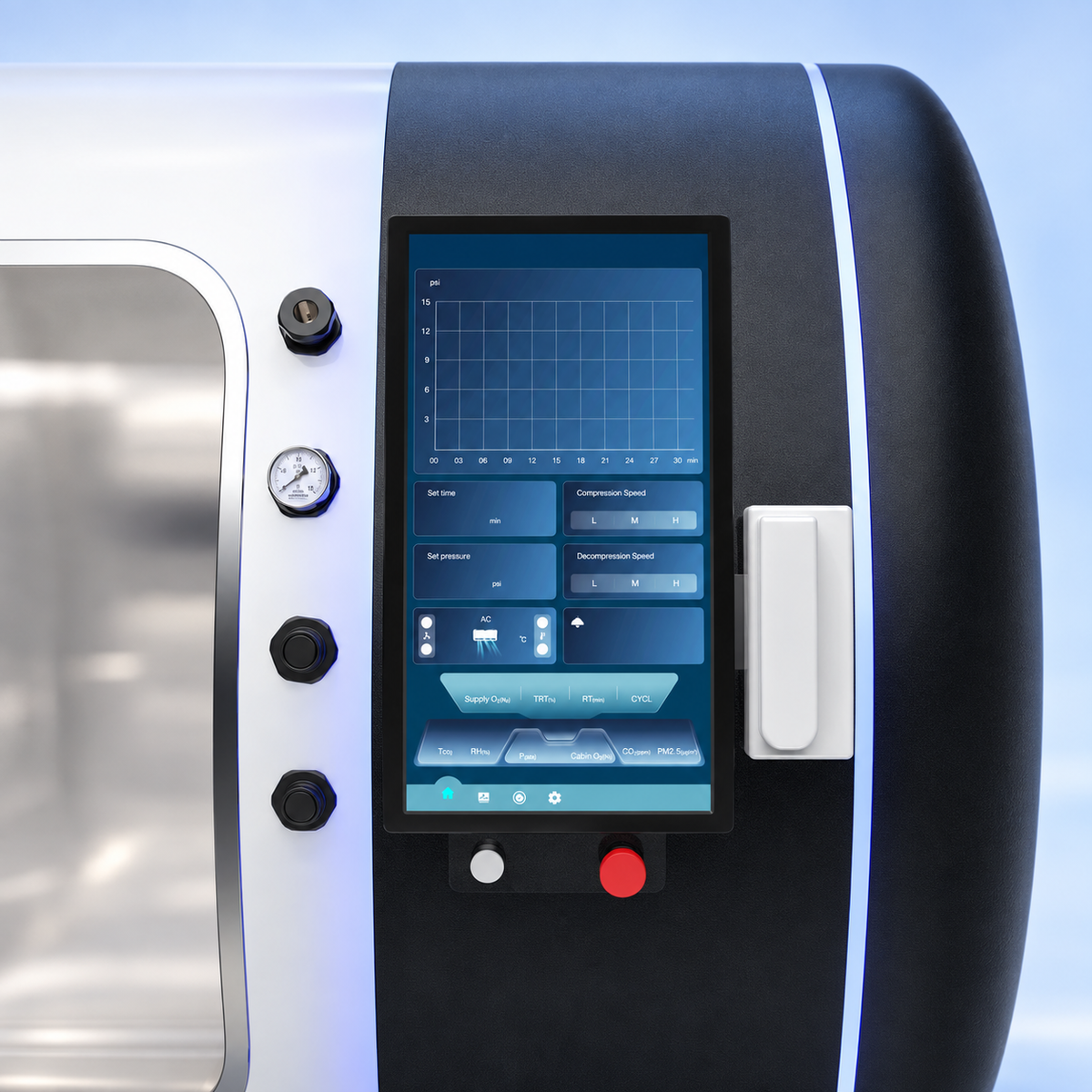 HyperRecovery Seat Duo two-person hyperbaric chamber, view 3